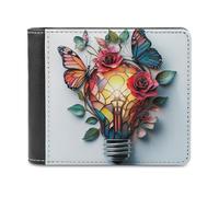 Portafoglio bifold in morbida pelle PU color rosa arcobaleno, portamonete, porta carte di credito, porta carte resistente, sottile, per uomo e donna, per conservare i soldi