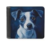 Portafoglio bifold in morbida pelle PU con motivo Jack Russel Terrier, portamonete, porta carte di credito, resistente porta carte sottile per uomo e donna, per conservare i soldi