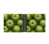Portafoglio bifold in pelle con mele verdi a goccia d'acqua sottile porta carte di credito carino, Stile:, Taglia unica