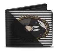 Portafoglio Black Butler, bifold, Black Butler Ciel e Sebastian con ritratto di ombre a righe, in pelle vegana