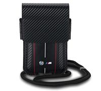 Portafoglio BMW in carbonio nero con strisce rosse