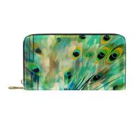 Portafoglio Borsa Abstract Blue Peacock Portafoglio In Pelle Stile Retrò Piccolo Portafoglio Vintage Clutch Piccolo Borsa Per Donna, Figlia, Uomo