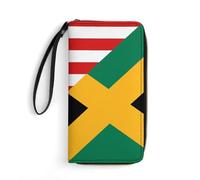 Portafoglio Borsa America Flag And Jamaica Jamaican Flag Piccolo Portafoglio Adatta Portafoglio In Pelle Multiuso Pu Portamonete Per Figlia, Ragazze, Insegnante