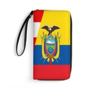 Portafoglio Borsa Half Puerto Rican Half Ecuador Flag Pochette Elegante Piccolo Portafoglio Multiuso Porta Monete Per Madre, Adolescente, Ragazze