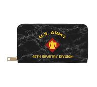 Portafoglio Borsa Us Army 45Th Infantry Division Portamonete Da Donna Con Cerniera Portafoglio In Pelle Morbido Pu Portamonete Per Donna, Figlia, Uomo