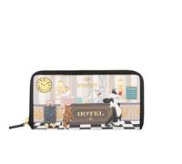 Braccialini Allround Lt Portafoglio modello zip around decorato con una stampa originale ispirata all’universo dei Looney Tunes, con Bugs Bunny, Lola Bunny e Daffy Duck protagonisti di divertenti