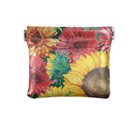 Portafoglio cambiamento conveniente, girasoli variopinti delle piccole donne della moneta del cuoio, Girasoli colorati, 1 Size, Accessorio da viaggio