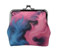 Portafoglio carino con stampa fuoco blu e rosa, elegante e unico, con chiusura a bacio, impermeabile per monete