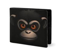 Portafoglio carino in twill di pelle porta carte Fashio stampa scimmia dagli occhi rossi piccolo portafoglio adatto per viaggi quotidiani, stile, taglia unica, portafoglio in pelle twill