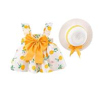 Portafoglio catena ragazza senza maniche principessa abito cavezza schiena fiocco swing abito libro di Natale 24 capitoli, giallo., 100 cm