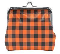 Portafoglio classico da donna in pelle nera e arancione con fibbia per bacio e cambio di carta, per ragazze, Classic Buffalo Black Orange, UNITALLA Classic, Classic Buffalo Black Orange, UNITALLA