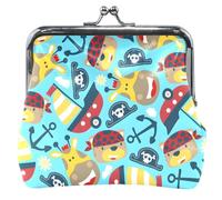 Portafoglio colorato con fibbia in pelle per donna nave pirata blu navi pirata colorato classico blu colorato navi pirata classica, Navi pirata colorate blu, Classico