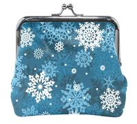 portafoglio colorato e carino portafoglio in pelle con chiusura bacio fiocco di neve blu e bianco, fiocco di neve moda blu bianco, UNITALLA, fiocco di neve moda blu bianco, UNITALLA, Classic, Fiocco
