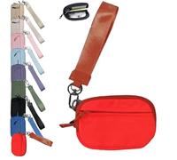 Portafoglio Commonlyto, Portafoglio di seconda generazione, Porta carte con cerniera, finestra for documento d'identità/laccio da polso, for i viaggi quotidiani delle donne(Red)