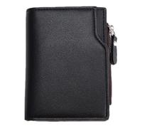 Portafoglio Compatto Con Cerniera - Custodia Verticale Stile Corto, Portamonete Da Uomo, Porta Carte Multiplo Con Bottone A Pressione, Portafoglio Organizer Portatile Con Custodia Per Carte Du