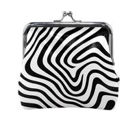 Portafoglio compatto da donna in pelle Zebra Flow con chiusura a scatto, piccolo astuccio vintage per carte, elegante borsa portamonete da viaggio, graziosa pochette alla moda
