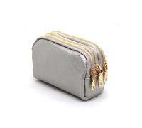 Portafoglio compatto donna ragazza in pelle con 3 tasche zip porta carte monete