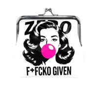 Portafoglio compatto in pelle Zero F_cks Given per donna con chiusura a lucchetto, piccolo astuccio vintage per carte, elegante borsa portamonete da viaggio, graziosa pochette alla moda