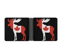 Portafoglio con bandiera del Canada alce novità portafoglio divertente portafoglio banconote portamonete porta carte divertente borsa per uomini donne, Stile:, Taglia unica, Per tutte le stagioni