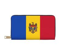 Portafoglio con bandiera della Moldavia Portamonete a mano alla moda e versatile lungo può contenere telefoni cellulari, monete, chiavi