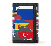 Portafoglio con bandiera dell'Europa e del Nord Africa stampata a tre ante con tasca frontale e finestra d'identità, regalo per uomini e donne, Stile:, Taglia unica, MHXYZHW