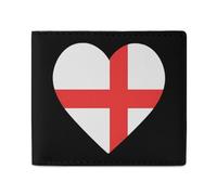Portafoglio con bandiera dell'Inghilterra a forma di cuore, con tasca frontale, con scomparti per carte di credito, per uomini e donne, 11,4 x 10,2 cm