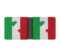 Portafoglio con bandiera dell'Italia con mappa dell'Italia, portafoglio divertente per banconote, portamonete, porta carte di credito, per uomo e donna, Stile:, Taglia unica, Per tutte le stagioni