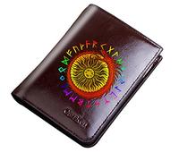 Portafoglio con cerniera tascabile vintage unica, borse corte bifold in pelle di grande capacità, simbolo vichingo del supporto per amuleto con card borse boy boy novità regalo, marrone, stile 25