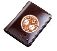 Portafoglio con cerniera tascabile vintage unica maschile, borse corta in pelle di grande capacità, simbolo vichingo del supporto per amuleto con cartoncino per boy boy novità regalo, marrone, stile 6