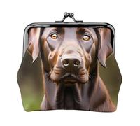 Portafoglio con ciondolo a forma di labrador retriever marrone, versatile, impermeabile, con chiusura a bacio, per chiavi e carte