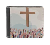 Portafoglio con cristiani che pregano e cantano con le mani alzate | Portafoglio cristiano in pelle sintetica per uomo e donna | Regalo ispiratore per i credenti