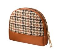 Portafoglio con Mini Portamonete da Donna in Pelle con Cerniera, Portamonete Portatile, Mini Tasca Porta Monete Marrone