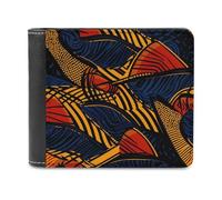 Portafoglio con motivo africano cerato, sottile, con tasca frontale e porta carte di credito, per donne e uomini, Stile:, Taglia unica, Per tutte le stagioni