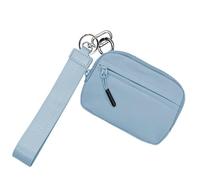 Portafoglio con portachiavi da polso, portafoglio con portachiavi, portafoglio in nylon impermeabile, borsa compatta con cerniera e cinturino da polso per soldi di facile accesso, blu cielo, Refer to