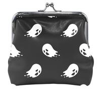 Portafoglio con stampa floreale per uomini e donne, pelle con blocco baci, fantasmi neri, Black Ghosts Trendy, UNITALLA Classic, Black Ghosts Trendy, UNITALLA Classic, Black Ghosts Trendy, Taglia