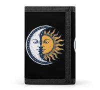 Portafoglio con stampa sole e luna a tre pieghe, tasca frontale con finestra d'identità, regali per uomini e donne, Stile:, Taglia unica, MHXYZHW