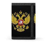 Portafoglio con stemma della Russia con bandiera russa stampata a tre ante portafoglio tasca frontale con finestra d'identità, regali per uomini e donne, Stile:, Taglia unica, MHXYZHW