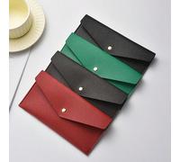 Portafoglio con texture di lychee - Slim, leggero, grande capacità, busta pieghevole con chiusura a scatto, porta carte e contanti per donna, organizer per viaggi (marrone scuro/rosso/verde/nero), acc