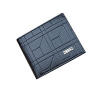 Portafoglio corto a righe alla moda da donna e uomo, con tasche multiple per carte, pochette in pelle con cerniera intorno al portafoglio piccolo (nero, taglia unica)