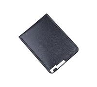 Portafoglio corto alla moda in tinta unita aperto con scomparti per carte di credito, patente di guida, pochette piccola e compatta da donna (nero, taglia unica)