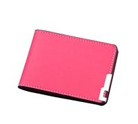 Portafoglio corto alla moda in tinta unita, con scomparti per carte di credito, patente di guida, pochette espandibile per documenti e portafogli (rosa acceso, taglia unica)
