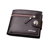 Portafoglio corto alla moda per uomini d'affari in tinta unita con scomparti multipli per carte di credito, pochette per bambini e ragazzi, età 5-7 anni (A, taglia unica)