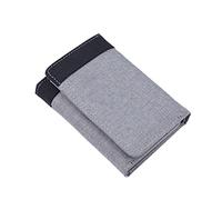 Portafoglio corto con chiusura a cerniera, in tela, da uomo, con scomparti multipli per carte, pochette in pelle da uomo, personalizzabile (grigio, taglia unica)