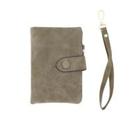 Portafoglio corto da donna con stampa floreale in pelle PU tripla piega portafoglio porta carte di credito borsa per mamma compleanno regalo di Natale, Verde militare, 13.5*9.5*3.5cm, moderno