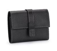 Portafoglio Corto da Donna Portafoglio donna Portamonete con zip corto in pelle clip a tre ante per L'uso Quotidiano(Schwarz)