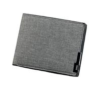 Portafoglio corto sottile da uomo, con scomparti multipli, minimalista con tasca frontale, tasca portamonete, grande capacità, clip per soldi compatto per affari e viaggi (3 colori), Grigio, 12*9.5