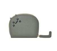 Portafoglio da donna a forma di gatto in similpelle con porta carte multi-scomparto, finestra per la carta d'identità e tasca per le monete, Verde, Moda