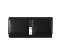 Portafoglio da donna, a tre ante con più scomparti for carte, cerniera integrata for sicurezza e praticità, accessori alla moda for migliorare il tuo stile di vita(Black)