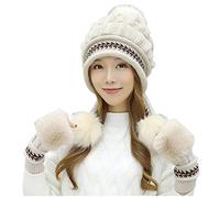 Portafoglio da donna caldo berretto a maglia spessa protezione ballohr berretto da baseball donna cappello da baseball in lana uomo, beige., Taglia unica