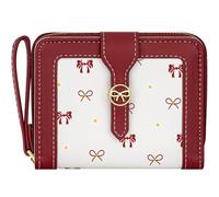 Portafoglio da donna carino con fiocco - doppia cerniera intorno al blocco RFID porta carte di credito - elegante custodia in pelle per le signore, Multicolore, 1